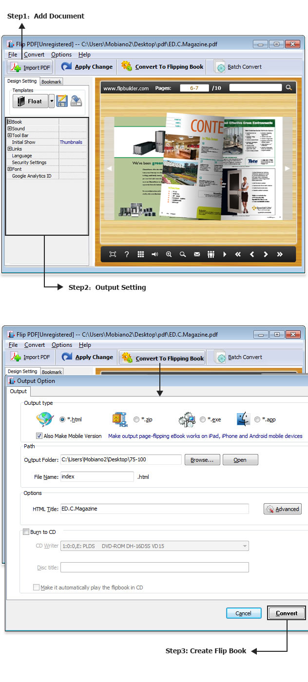 Flip PDF tutorial